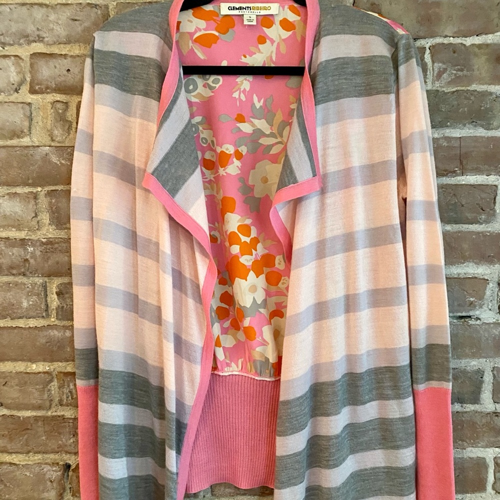 Knit and silky cardigan